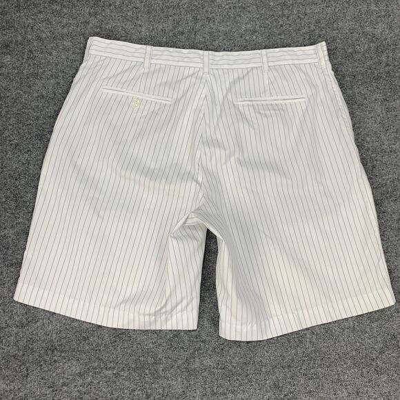 PGA Tour Short Mens 38 White Pinstripe Moisture Wicking Performance Golf Chino - Picture 7 of 11